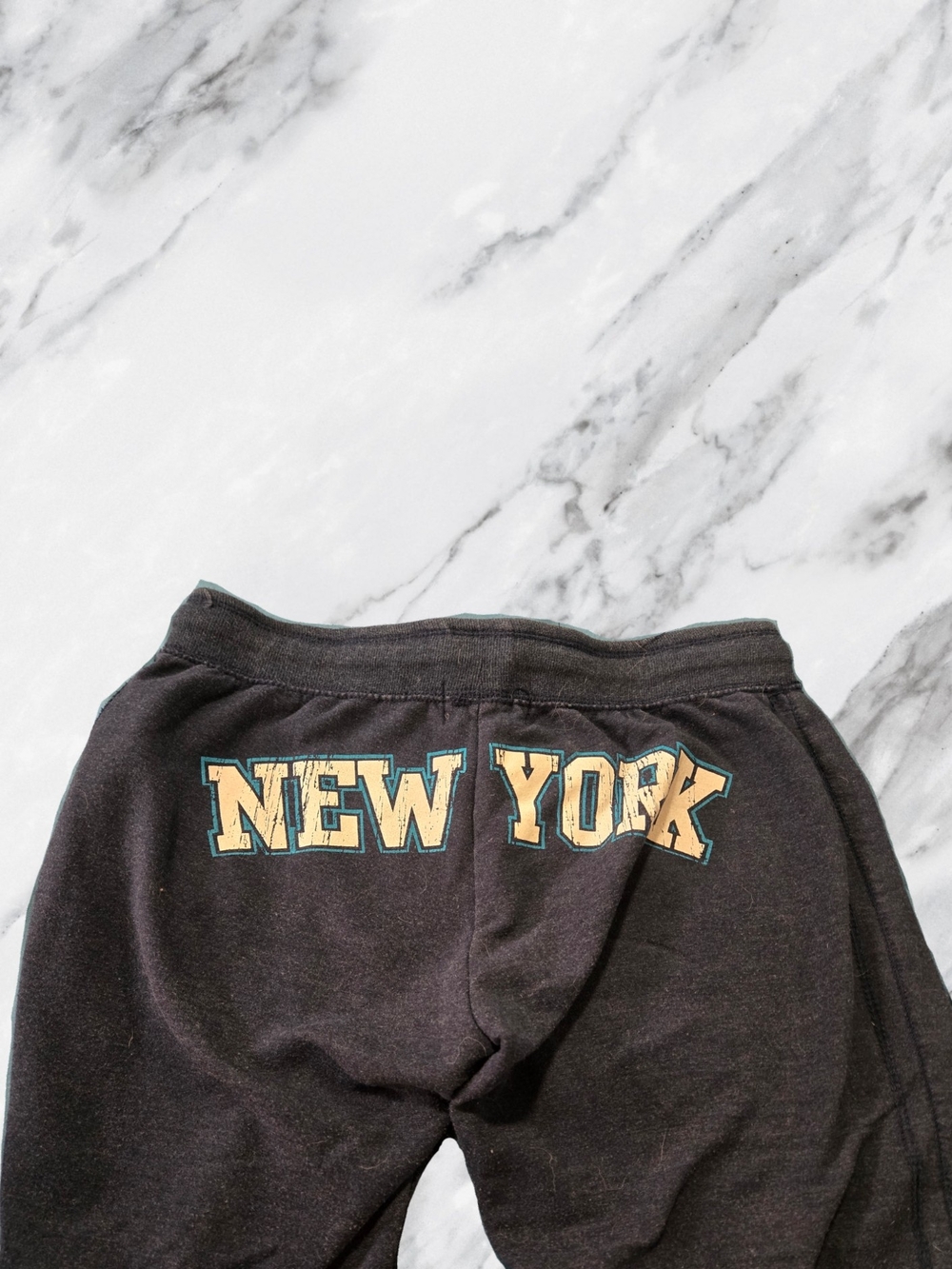 Y2K Blue Boot Cut Pants with "NEW YORK" Print